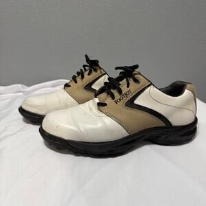FootJoy Soft joys Sierra Treks Men Size 9W White Brown Golf Shoe